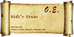 Olár Ervin névjegykártya