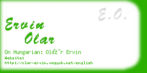 ervin olar business card